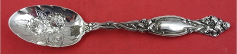 Berry Spoon w/ roses in bowl  8 1/4